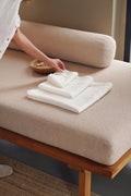 Linen Bath Towel Set of 3 in Cream: Beach & Spa