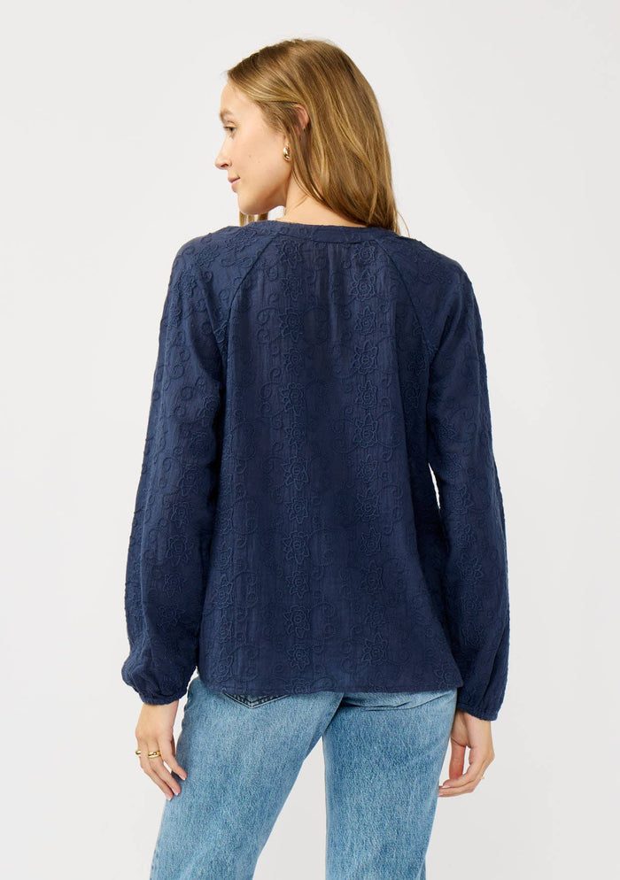 Long Sleeve Button Down Raglan Blouse - Adored A Lovely Boutique