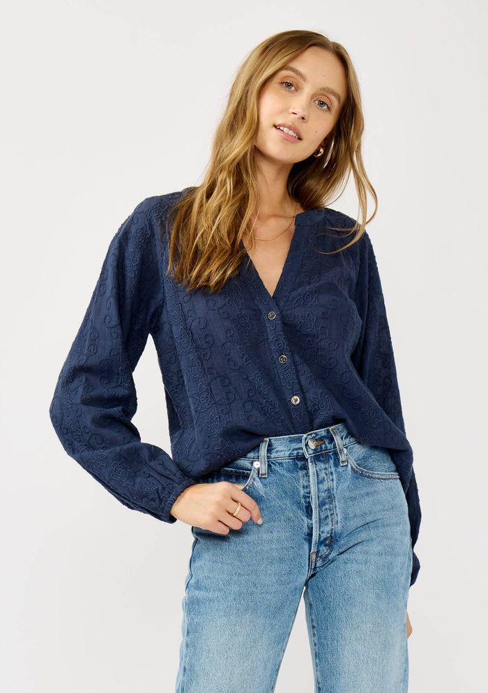 Long Sleeve Button Down Raglan Blouse - Adored A Lovely Boutique