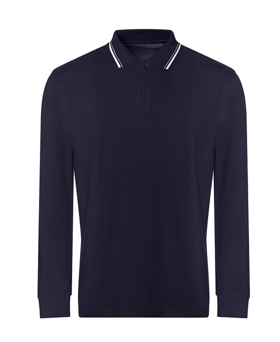 Long sleeve tipped polo