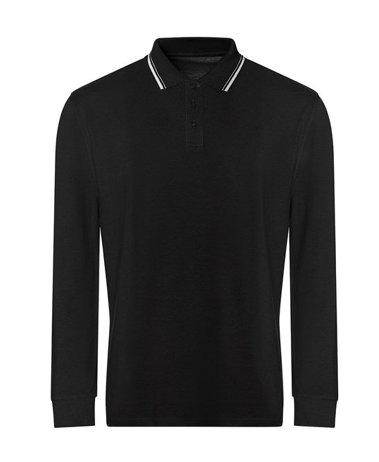 Long sleeve tipped polo