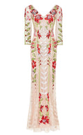 Lucille V-Neck Dress - Cameo Pink