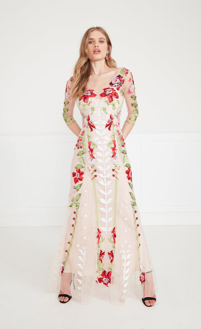 Lucille V-Neck Dress - Cameo Pink