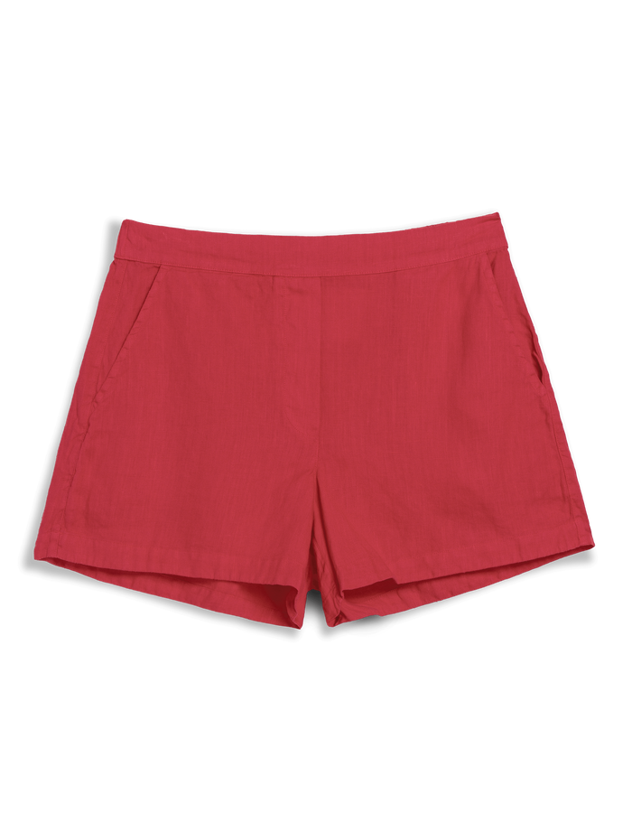 Red shorts on a white background