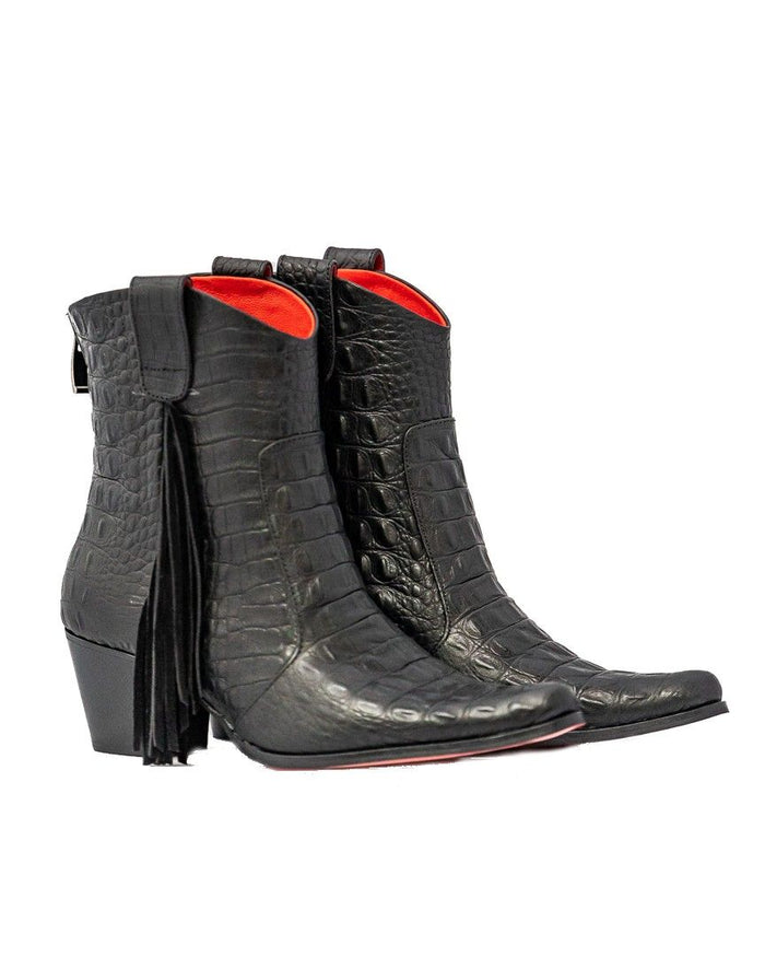 Manchester Black Short Fringe Bootie