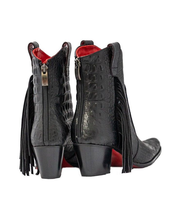 Manchester Black Short Fringe Bootie