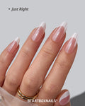 Medium Almond French Tip Glitter Press-On Nails