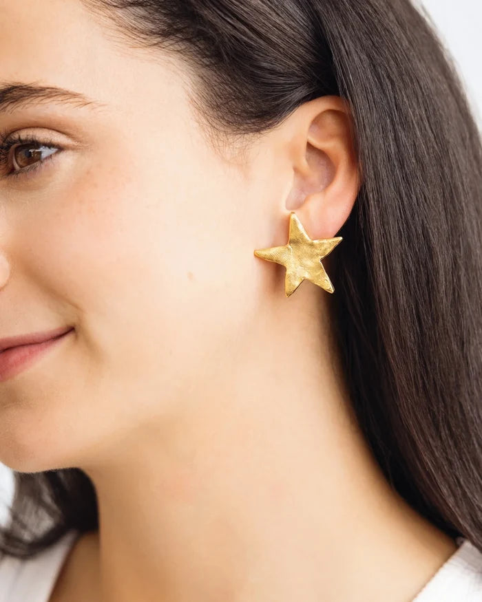 Medium Star Post Earring