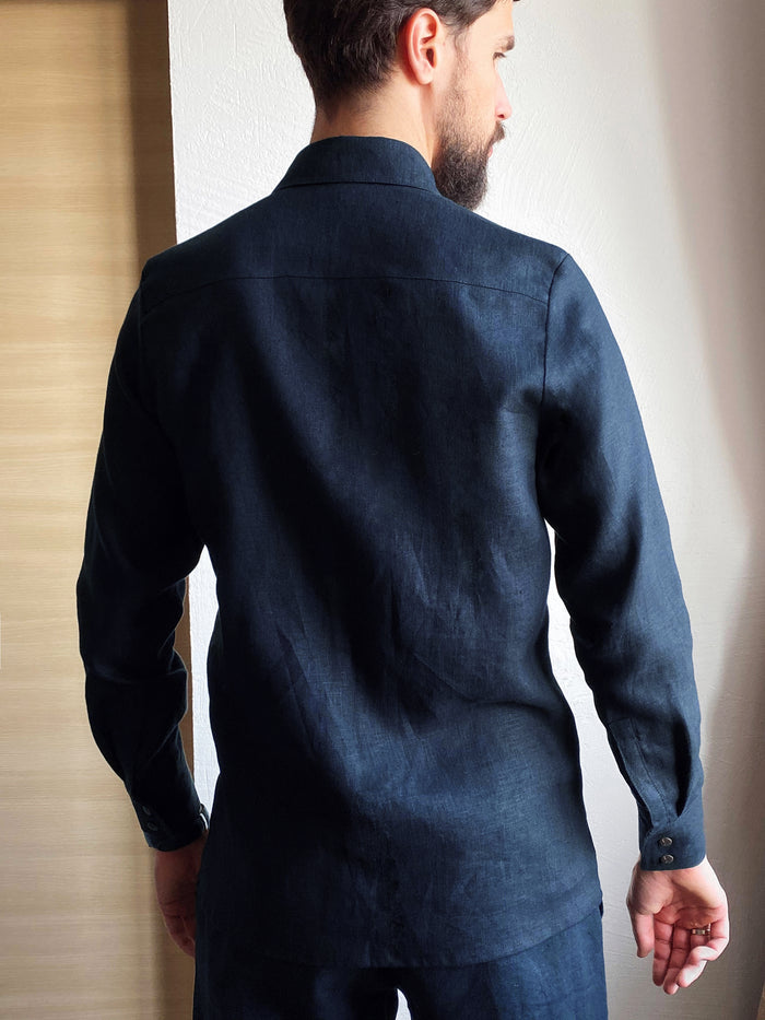 Men’s Classic Collar Linen Shirt HOLLY - IN STOCK