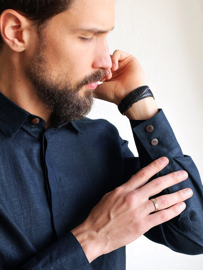 Men’s Classic Collar Linen Shirt HOLLY - IN STOCK