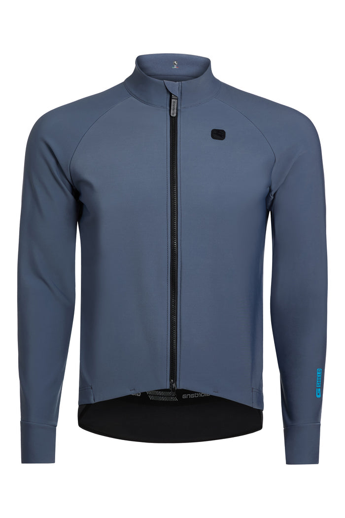 Men's G-Shield Thermal Long Sleeve Jersey by Giordana Cycling, GRAVEL GREY, Made in Italy