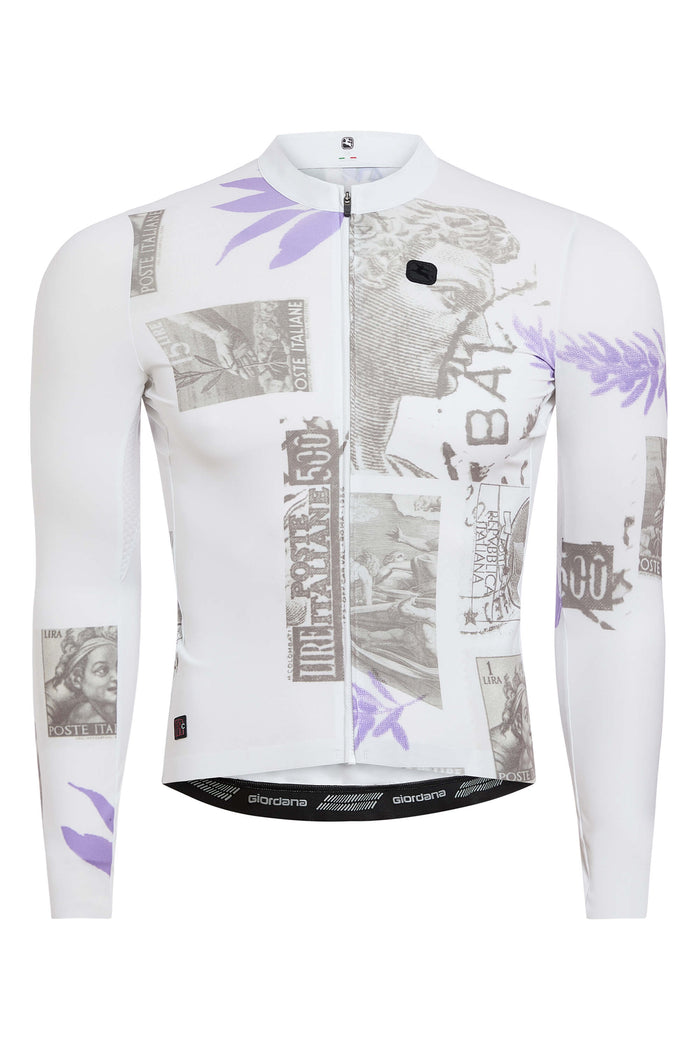 Men's La Posta FR-C Pro Lightweight Long Sleeve Jersey by Giordana Cycling, WHITE, Made in Italy