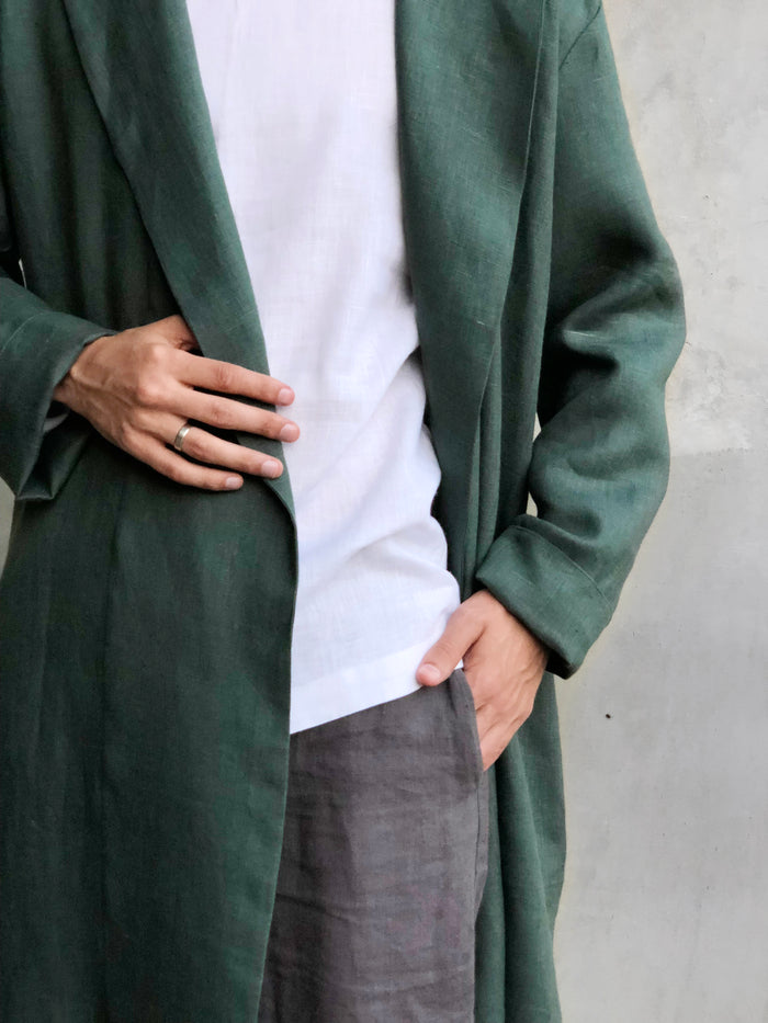 Men’s linen bathrobe JUNIPER - IN STOCK