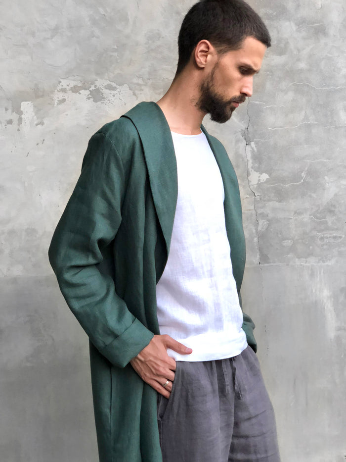 Men’s linen bathrobe JUNIPER - IN STOCK