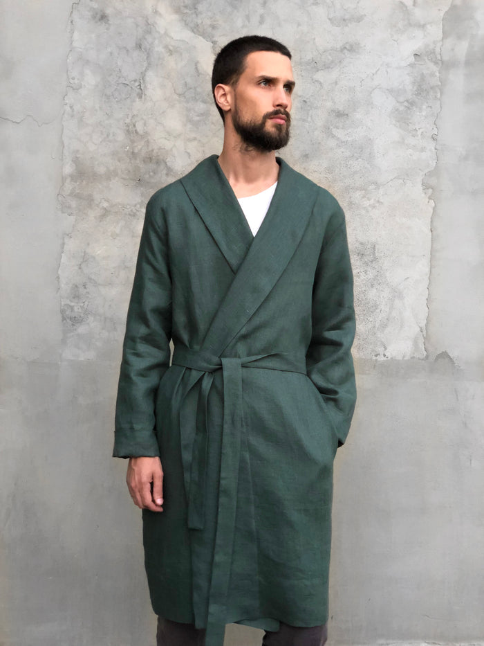 Men’s linen bathrobe JUNIPER - IN STOCK