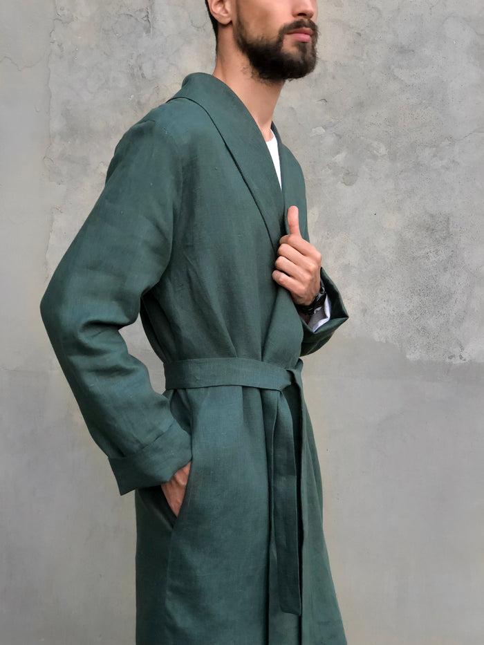 Men’s linen bathrobe JUNIPER - IN STOCK