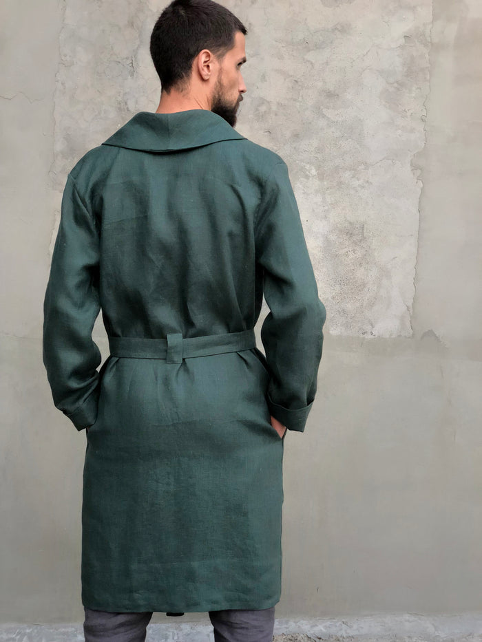 Men’s linen bathrobe JUNIPER - IN STOCK
