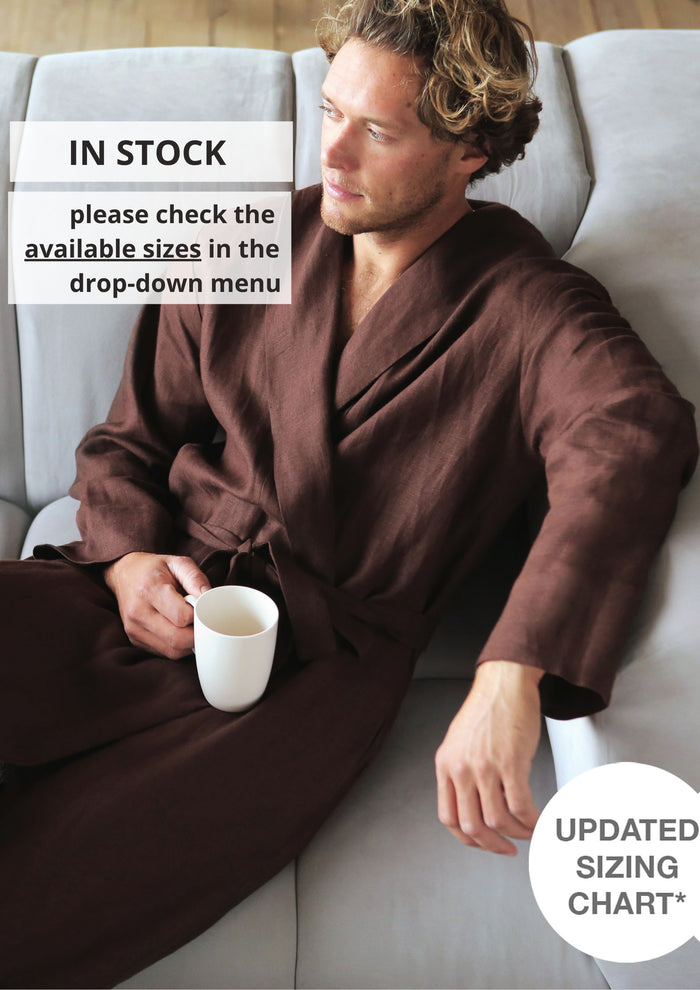 Men’s linen bathrobe JUNIPER LONG - IN STOCK