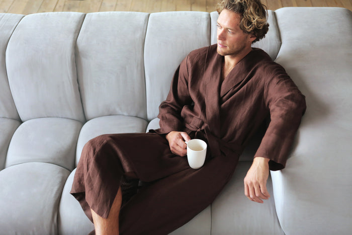 Men’s linen bathrobe JUNIPER LONG - IN STOCK