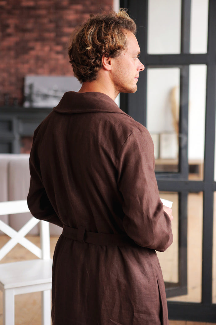 Men’s linen bathrobe JUNIPER LONG - IN STOCK