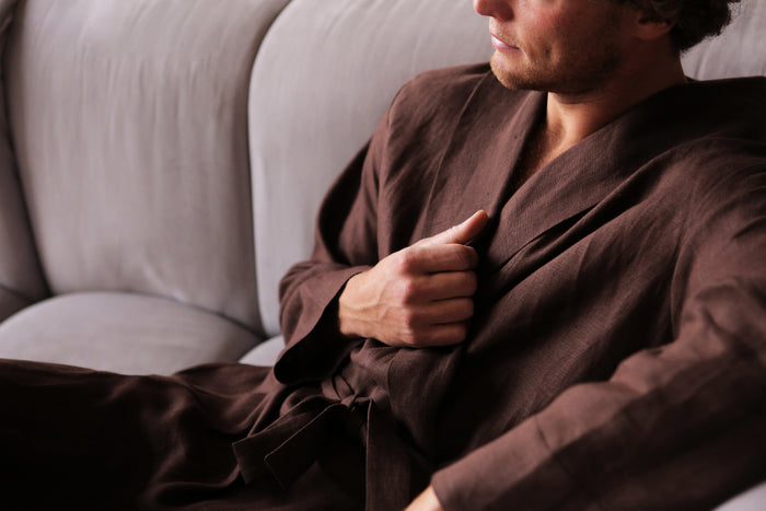 Men’s linen bathrobe JUNIPER LONG - IN STOCK