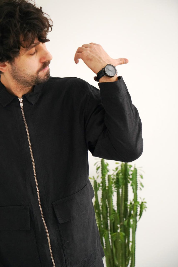 Men’s Linen Bomber Jacket BERGAMOT - IN STOCK