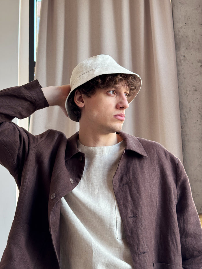 Men’s Linen Bucket Hat PECAN - IN STOCK