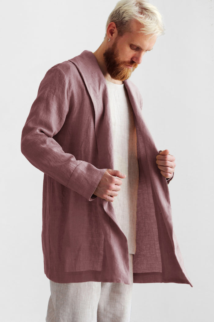Men’s Linen Cardigan WALNUT - IN STOCK