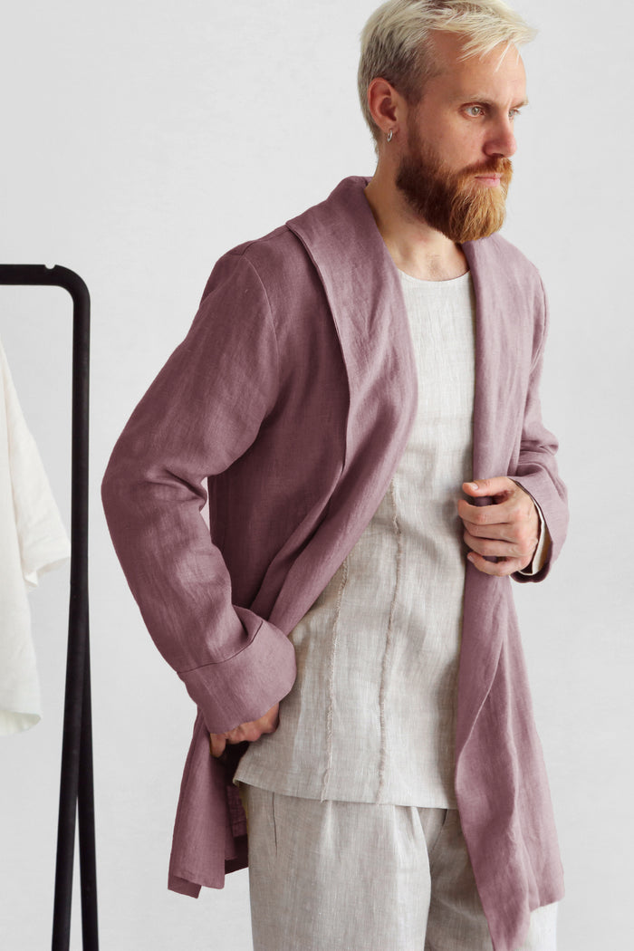 Men’s Linen Cardigan WALNUT - IN STOCK