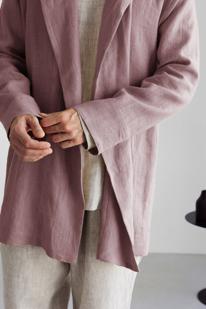Men’s Linen Cardigan WALNUT - IN STOCK