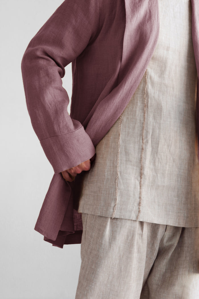 Men’s Linen Cardigan WALNUT - IN STOCK