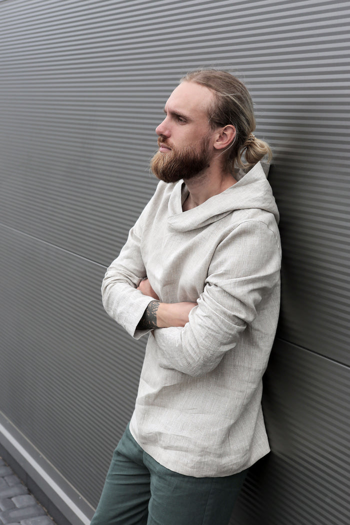 Men’s Linen Hoodie BALSA - IN STOCK