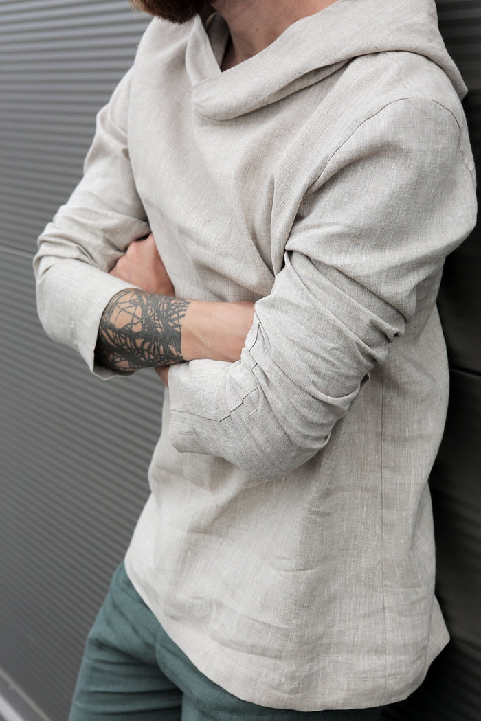 Men’s Linen Hoodie BALSA - IN STOCK