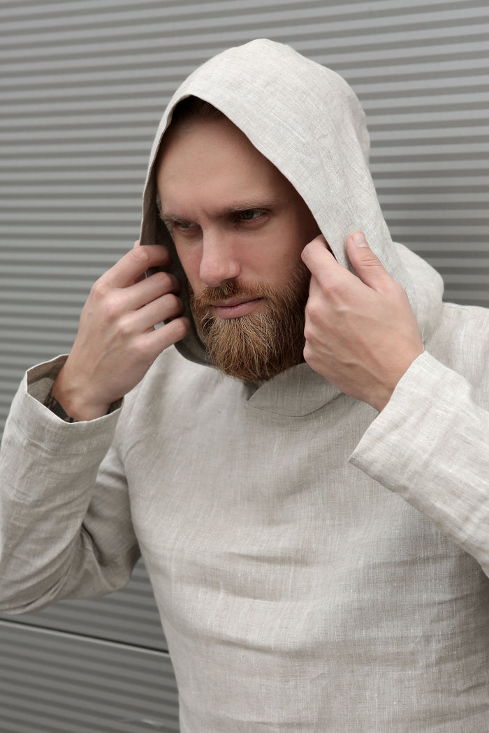 Men’s Linen Hoodie BALSA - IN STOCK
