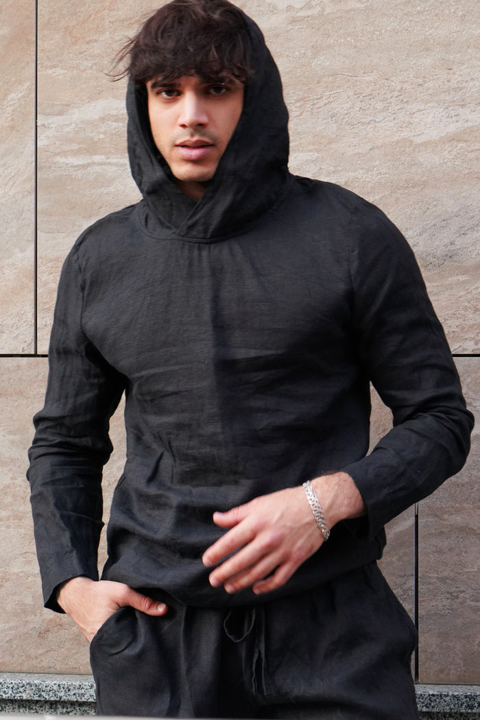Men’s Linen Hoodie BALSA - IN STOCK