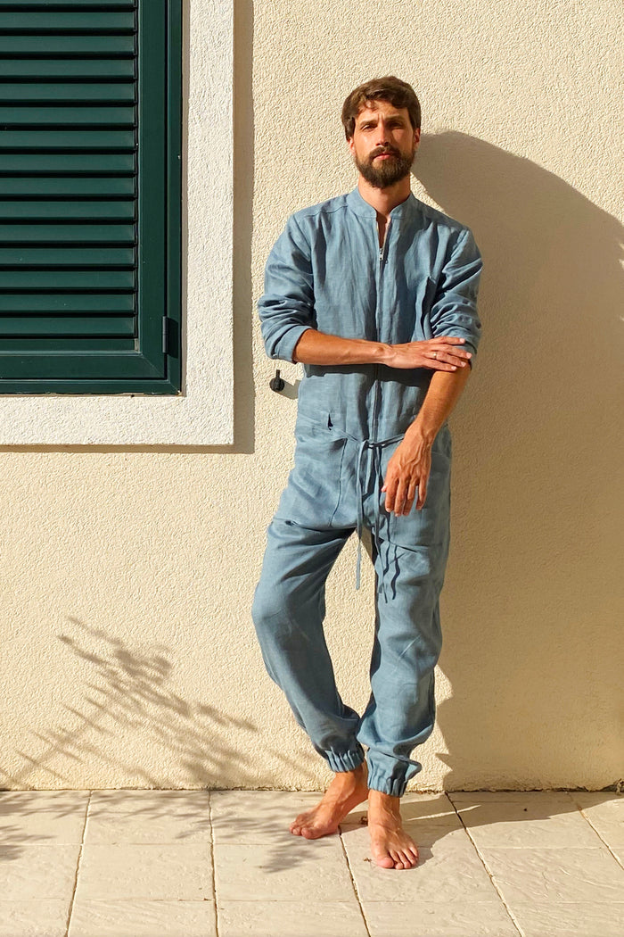 Mens Linen Jumpsuit PALO SANTO - IN STOCK