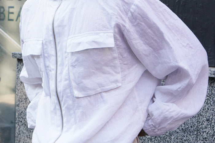 Men’s Linen Oversized Hooded Jacket Sycamore - IN STOCK