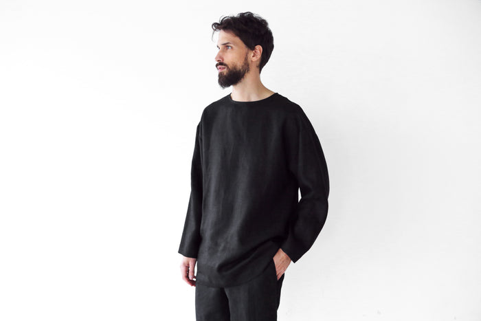 Men’s linen oversizes sweatshirt SAGE - IN STOCK