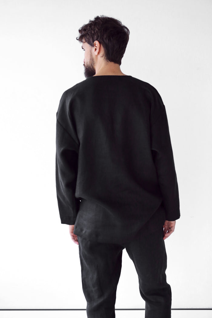 Men’s linen oversizes sweatshirt SAGE - IN STOCK