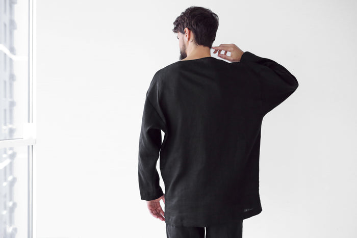 Men’s linen oversizes sweatshirt SAGE - IN STOCK