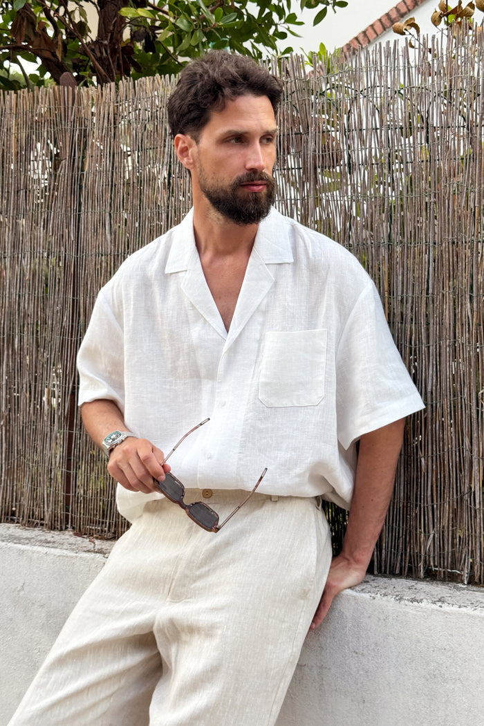 Men’s Linen Relaxed Shirt DALIA in Cream