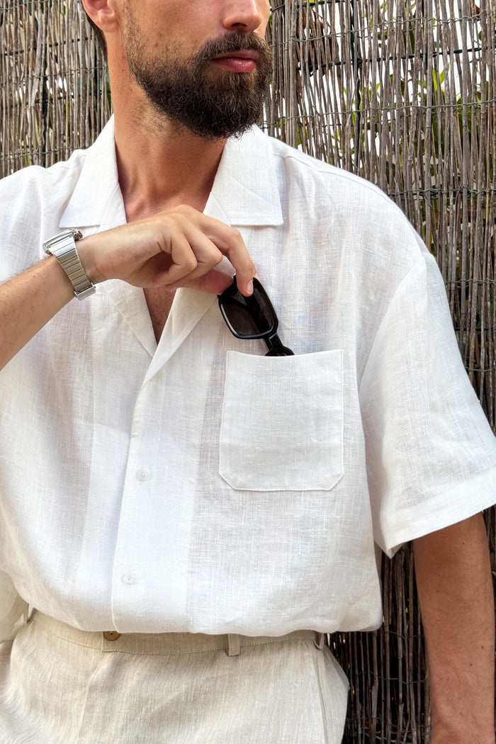 Men’s Linen Relaxed Shirt DALIA in Cream