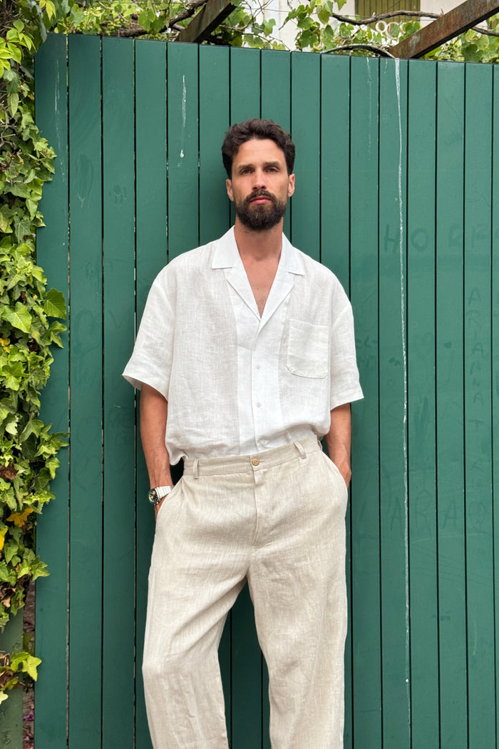 Men’s Linen Relaxed Shirt DALIA in Cream