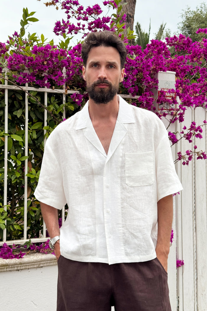 Men’s Linen Relaxed Shirt DALIA in Cream