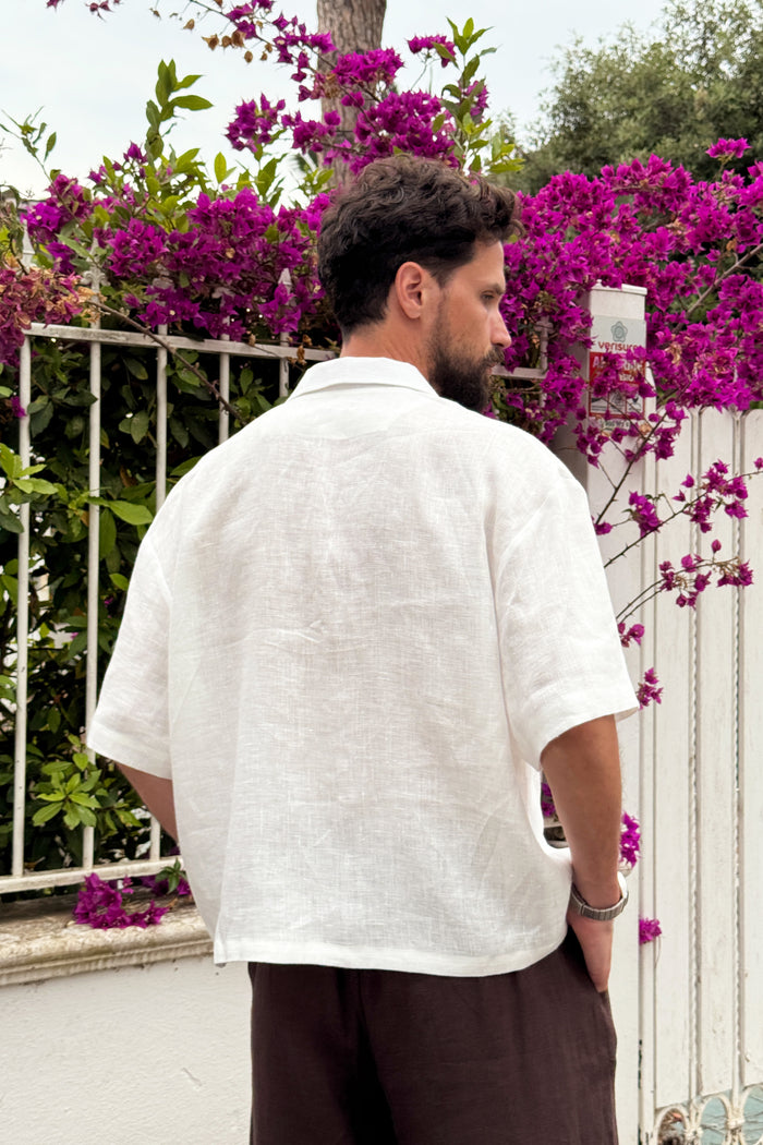 Men’s Linen Relaxed Shirt DALIA in Cream