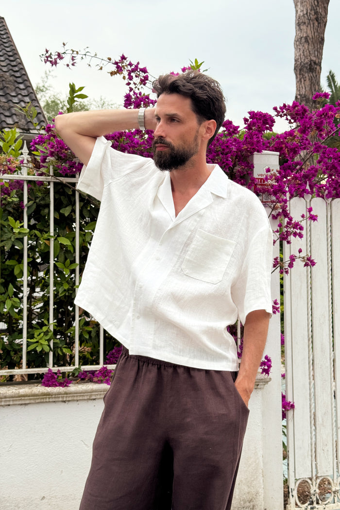 Men’s Linen Relaxed Shirt DALIA in Cream