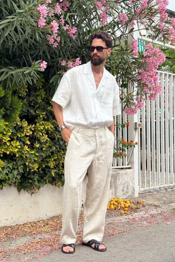 Men’s Linen Relaxed Shirt DALIA in Cream
