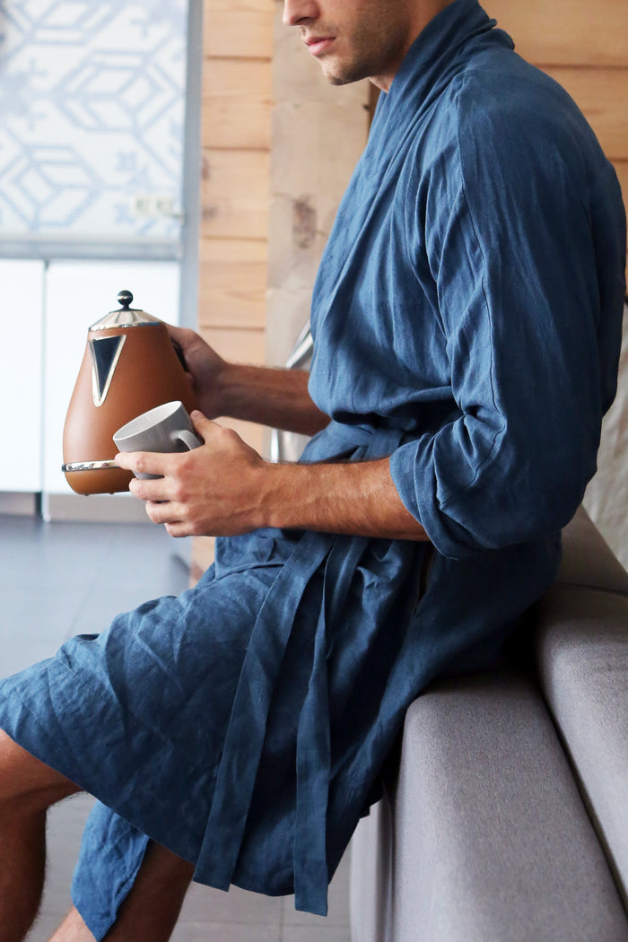 Men’s linen robe JUNIPER - IN STOCK
