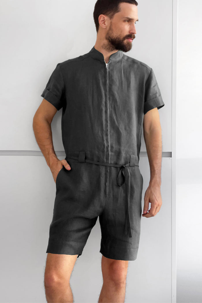 Mens Linen Romper PANDAN - IN STOCK