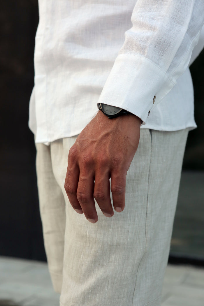 Men’s Linen Shirt OLIVE - IN STOCK
